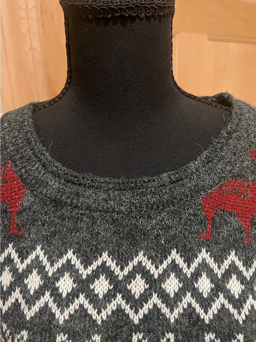 Shineflow Nordic Fair Isle Reindeer Knit Soft Tunic Sweater Winter Cabincore L - Picture 2 of 15